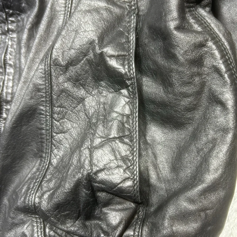 Vintage Wilsons Black Leather Bomber Jacket Men's Size‎ 36 Classic Moto *SPOTS